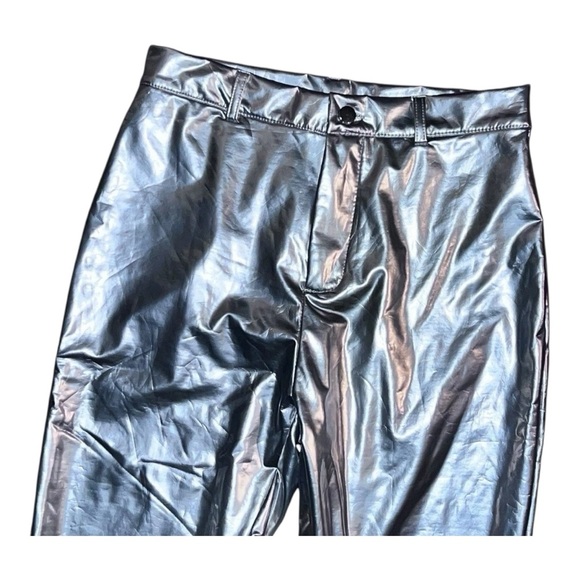 Vintage Festival Silver Metallic High Mid Waisted Drag Lamè Jeans Pants Sz 28 - Picture 4 of 8